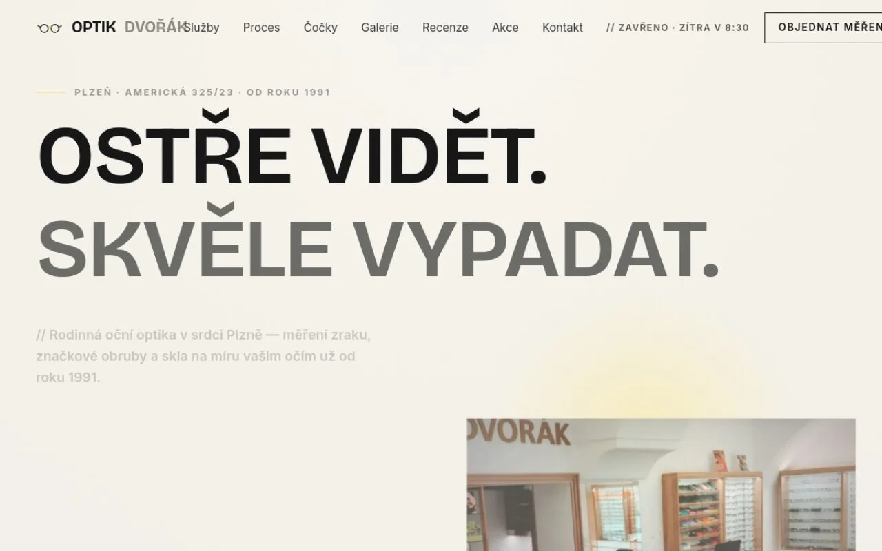 Náhled webu Optik Dvořák